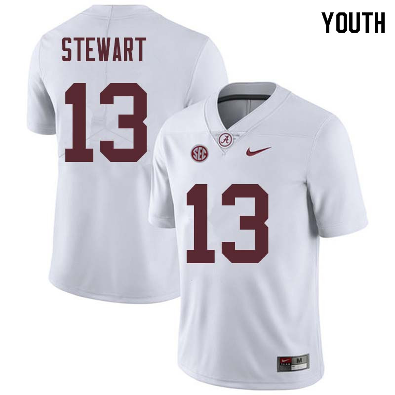 Alabama Crimson Tide Youth ArDarius Stewart #13 White NCAA Nike Authentic Stitched College Football Jersey PH16L48WM